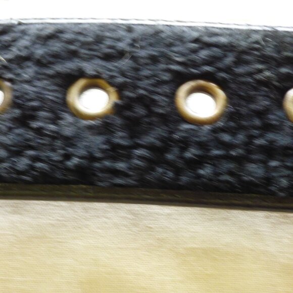 VINTAGE BLACK FUZZY PANT / SKIRT BELT PREOWNED TOTAL OF 36\